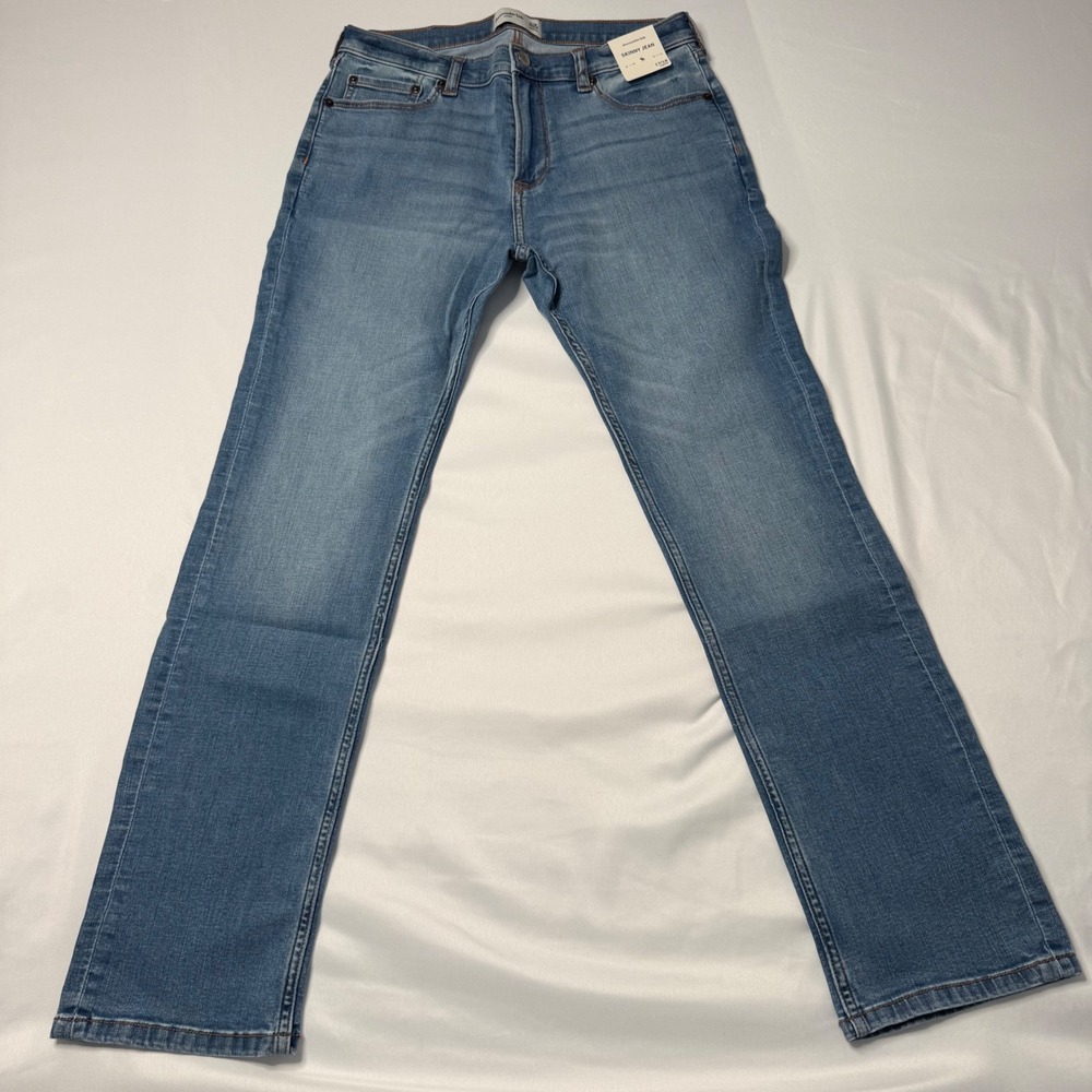 Abercrombie Kids NWT Skinny Jeans 17/18 Regular Blue Denim Adjustable Waist